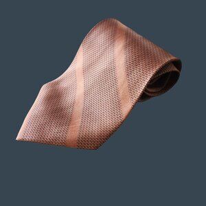 Diamante Couture Collection Handmade Silk Tie Brown/Black Made In Korea